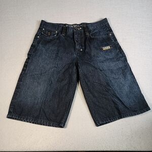 Coogi 69 Australia Men's 36x15.5 Denim Embroidered Urban Y2K Dark Wash Shorts